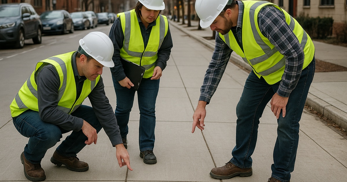 Inspección técnica de recepción de un pavimento de hormigón urbano terminado